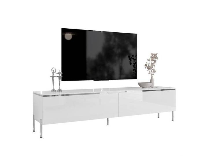 TV-SCHRANK AURORA SILVER 180 cm – gerade Chrombeine