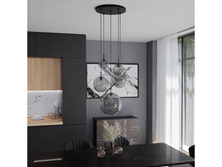 Liadomo Pendelleuchte Poliqua Rondell, aus Glas, Cluster, Esstis