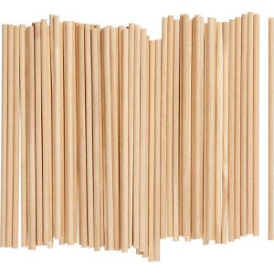 Creativ-Company Holzstäbchen 563078, Rundstäbe, natur, 15cm Länge, Ø 4mm, 100 Stück