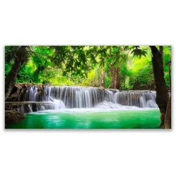 LEINWANDBILD 140x70 cm Wasserfall im Wald