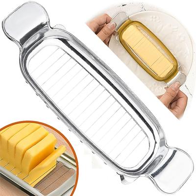 Butterschneider, Butter- und Käseschneider aus Aluminium und Edelstahl, mit tragbarem Griff für Butter, Käse, Obst, Backen, einzelner Stab, leicht zu reinigen
