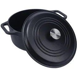 Dutch Oven Induktion Gusseisen Eingebrannte 27cm Topf Brot Backen 5,7L PTFE Frei, Victoria, 33811
