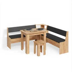 ECKBANKGRUPPE Tiberio Goldkraft Eiche 180 x 180 cm mit Tisch