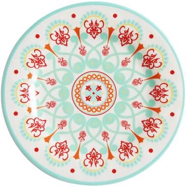 HiEnd Accents Western Multicolored Melamine Dinner Plate (Set of 4)