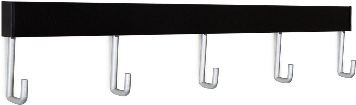STAS Wandrek Kapstok Zwart - Universeel ophangrek voor jas, tas en accessoires - Breedte: 40 cm