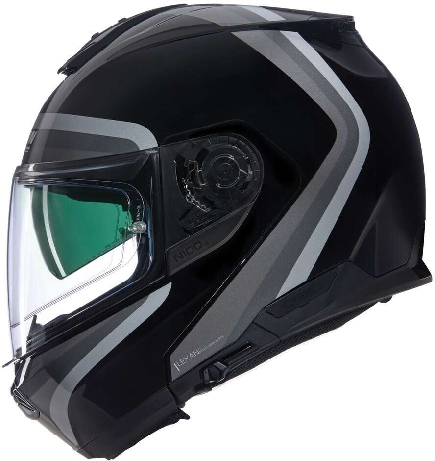 Casco Moto Modulare P/J Nolan N100-6 ASSOLUTO 349 Nero Argen taglia XL