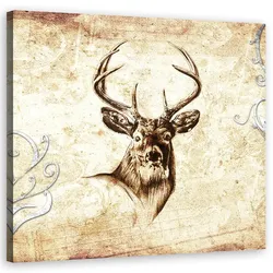 WANDBILD vintage hirsch