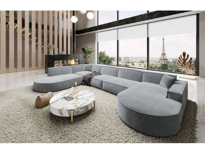 Sofa Dreams Wohnlandschaft Designer Stoff Sofa Modern Couch Alegranza U Form Stoffsofa, Loungesofa