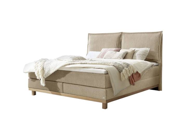 Hasena Boxspringbett Zamora sand Stoff 160 x 200 cm - Boxspringbett