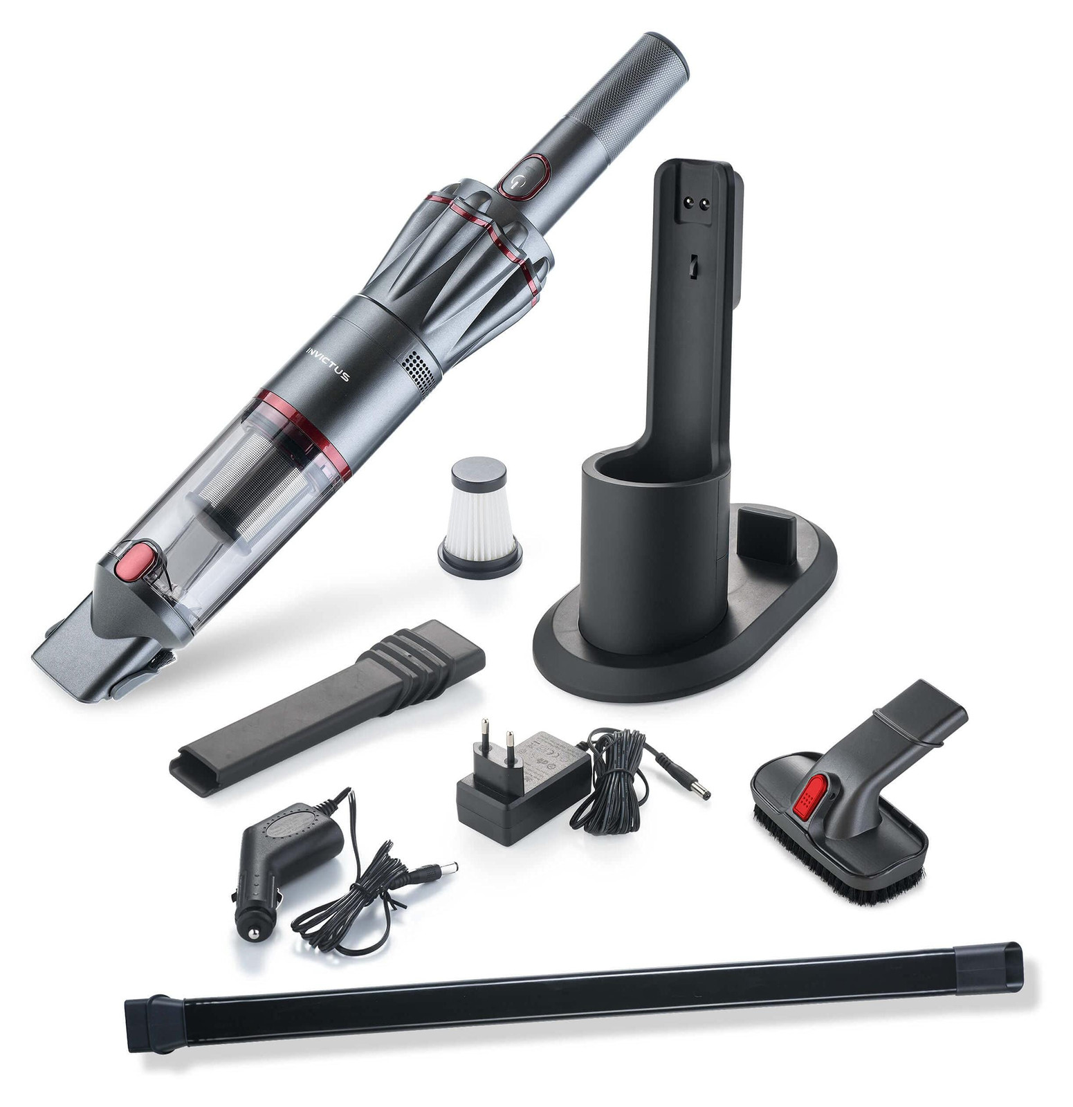 Genius Invictus One 1.0 Accu-stofzuiger met 12 accessoires, draadloos handmodel voor auto's, 90W, A81980