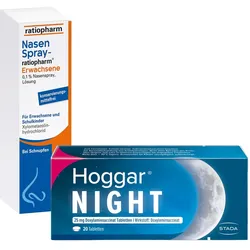 Nasenspray ratiopharm Erw + Hoggar Night 1 Set
