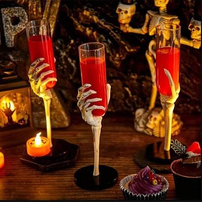 Inspire Select Skeleton Hand Champagne Flutes Halloween Plastic Champagne Glasses For Spooky Party Tableware 1 Pc