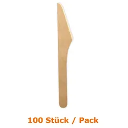 Messer wachsbeschichtet NatureStar BIO Birke 100 Stück lebensmittelecht, stabil, Länge: 165 mm, Packabgabe