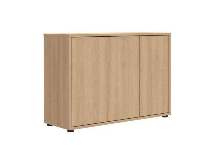 mokebo Sideboard 'Horizon' Holz Kommode Push-to-Open Türen Schrank (73x103 cm, mit Einlegeböden), Made in Germany, Kommode, Beistellschrank, Anrichte in Eiche