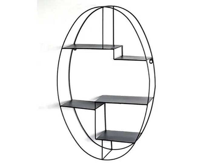 Etagère murale en métal laqué noir - Longueur 44 x Hauteur 71 x Profondeur 16 cm