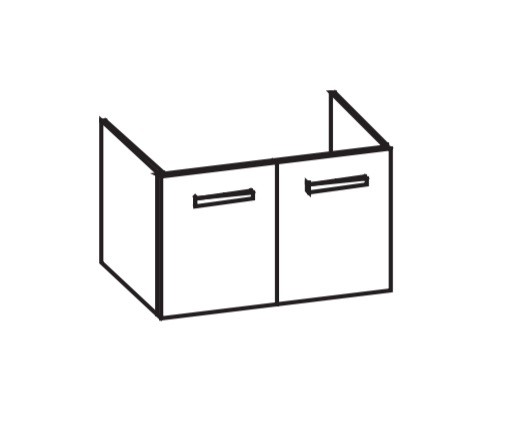 Artiqua 411 Waschtischunterschrank für D-Code 034285, Anthrazit Glanz, 411-WU2T-D31-7065-51 411-WU2T-D31-7065-51