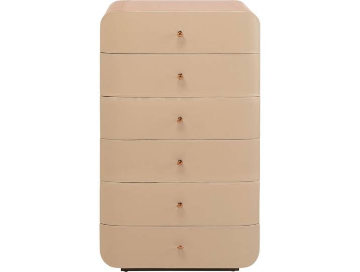 Chiffonnier 6 tiroirs en simili et noyer