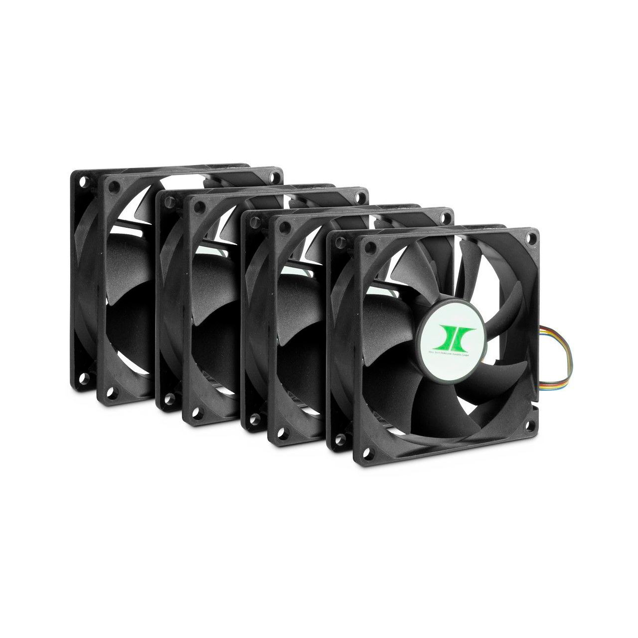 Inter-Tech IPC Fan Set, 4er-Pack 80x80x25mm 1000-2000 U/min 27.2dB(A) schwarz
