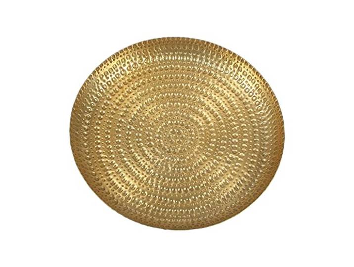 Casa Moro Orientalisches Teetablett Zana Gold Ø 30cm aus Aluminium gehämmert Boho Chic Goldtablett Serviertablett mit Hammerschlag Optik TSV2002