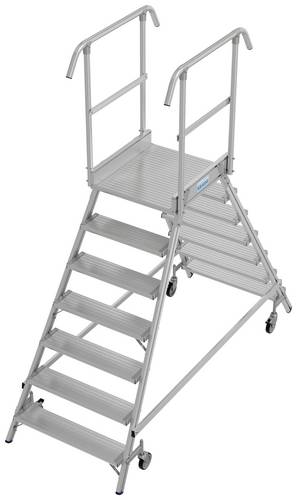 Krause 821119 Aluminium Podestleiter fahrbar, Montage mit Werkzeug Arbeitshöhe (max.): 3.7m Aluminium 57.8kg