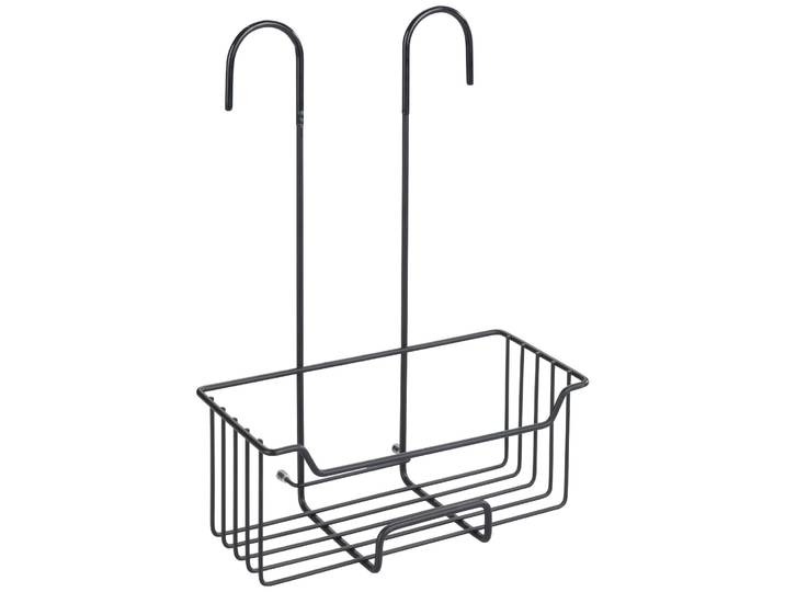 Aufbewahrungskorb WENKO Milo , schwarz, T:14cm, Edelstahl, Aufbewahrungsboxen, Aufbewahrungskorb, für die Dusche