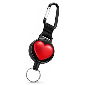 Webbomb Schlüsselanhänger 6848 Rotes Herz, Kunststoff, Jojo mit Karabiner, Stahlseil, 70cm, 1 Stück