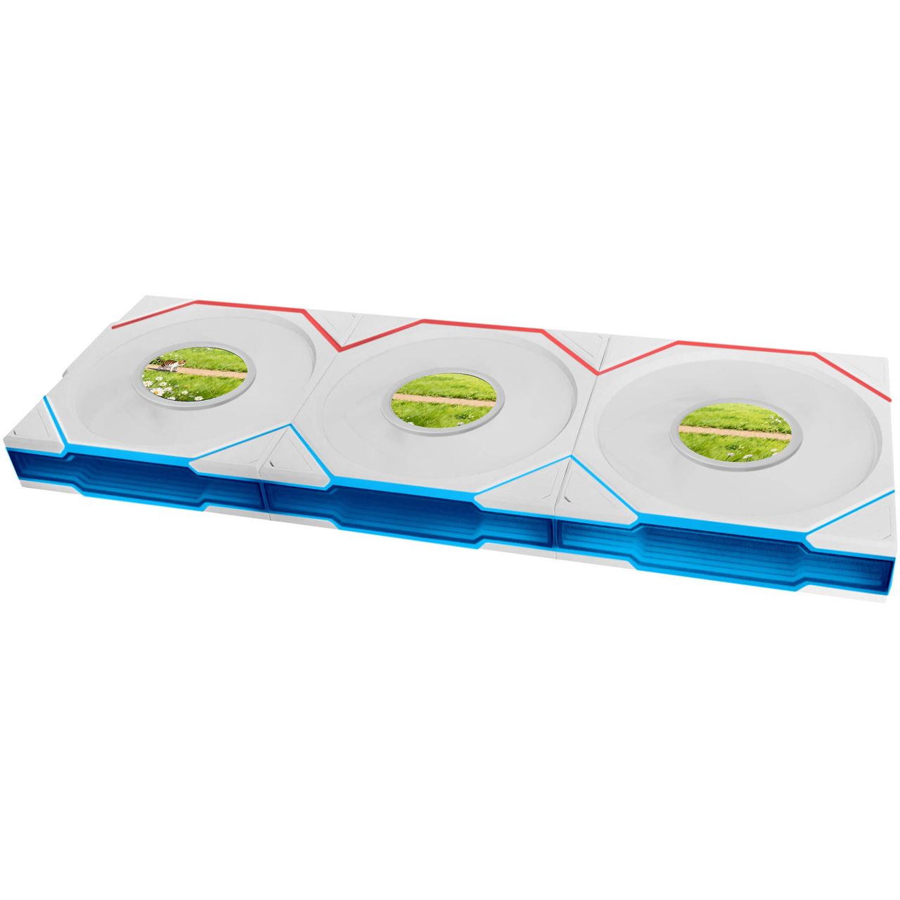 Lian Li UNI FAN TL LCD FLEX Wireless Lüfter, ARGB und LCD - Reverse Blade 120mm, weiss, 3er-Pack