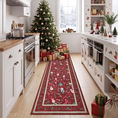 Garvee Washable Christmas Nutcracker Area Rug