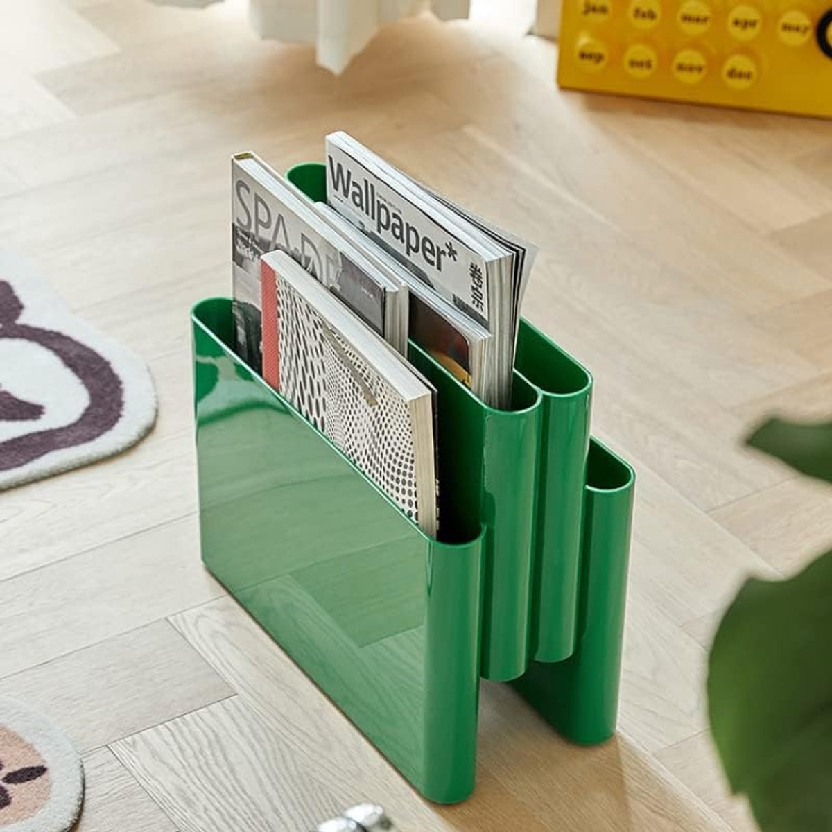 Magazijnrek Organizer Tijdschriftenhouder Archiefbak Groen met Extra Opbergvakken