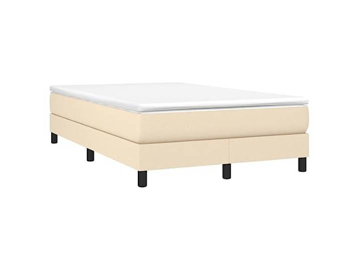 Makastle Boxspringbett mit Matratze Creme 120x190 cm Taschenfederkernmatratze