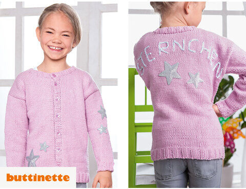 Strickanleitung – Mädchenjacke mit Applikationen aus Woll Butt Lisa