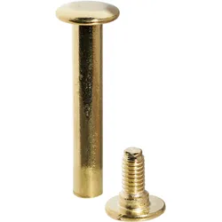 100 Buchschrauben, Messing Hülse glatt, Schraube geschlitzt | 75 mm, Metall, gold