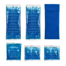 Relaxdays 10x Kühlpads mit Hülle Blau