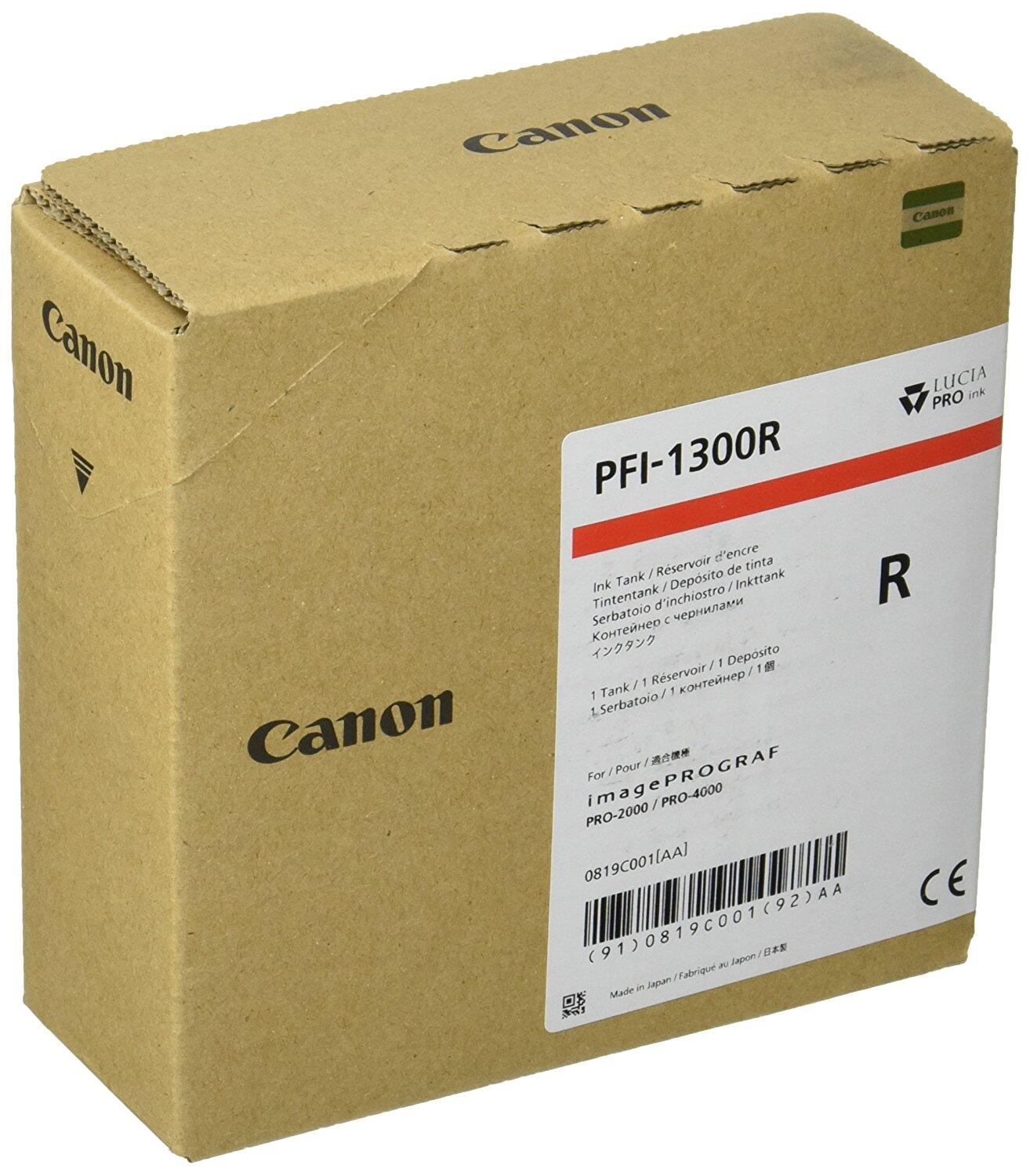 Canon Original PFI-1300R Druckerpatrone - rot 330ml 0819C001