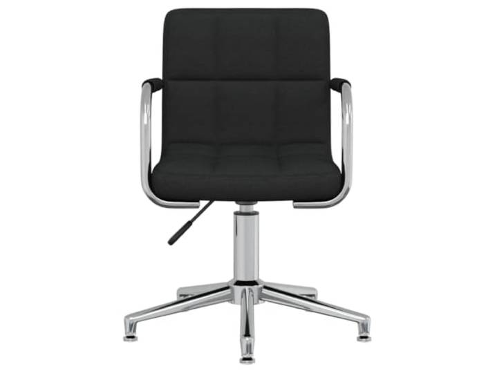 KLGBNCVE Esszimmerstuhl Drehbar Schwarz Stoff 360 Grad Drehung, Gasdruckfeder, Sitzhöhe einstellbar, Stahlrahmen, dicke Polsterung, Stoffbezug
