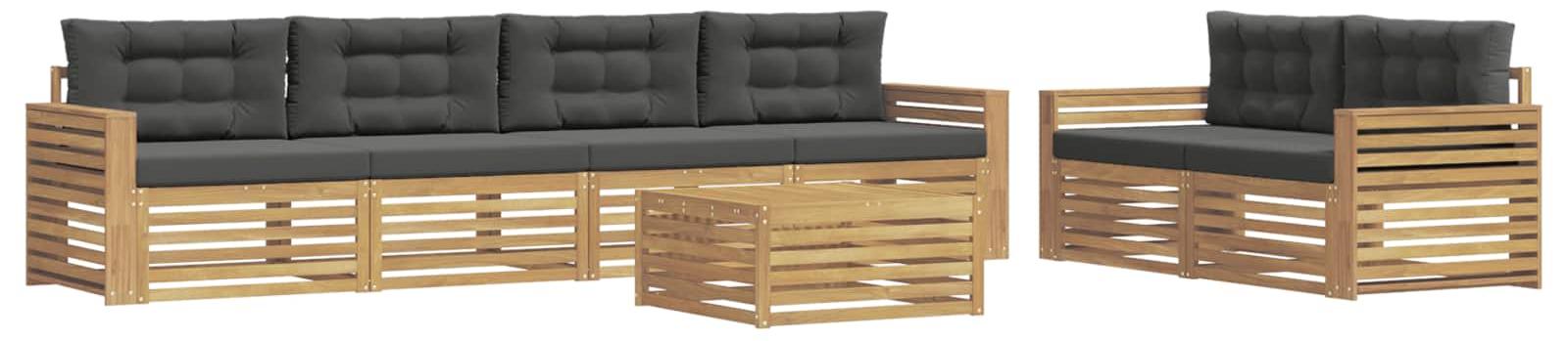 Garnitur aus 7 Outdoor-Sofas, Farbe: Weiß und Anthrazit