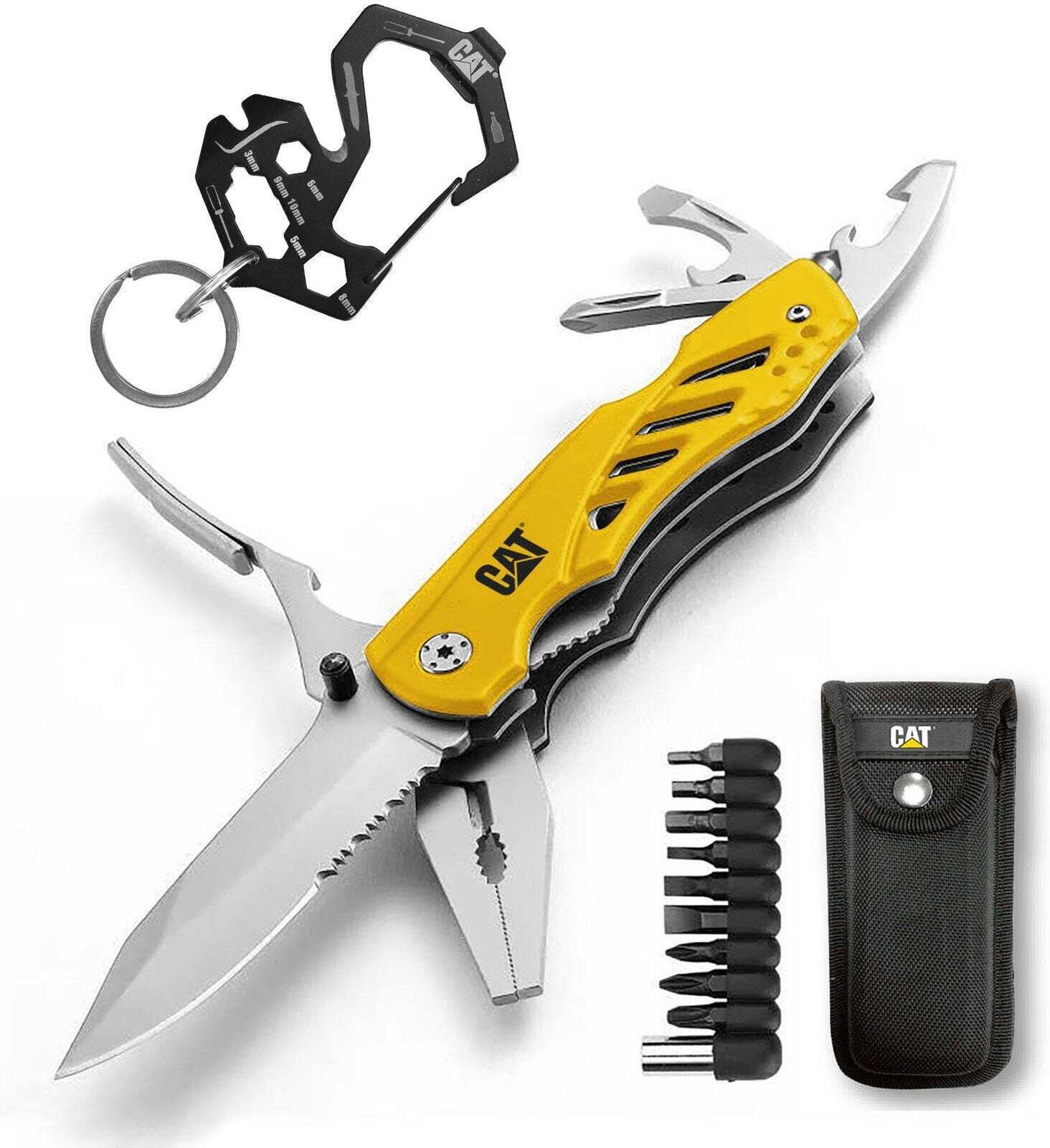 CAT Multitool set 11-in-1 met universeel gereedschap en riemtas, 2 stuks