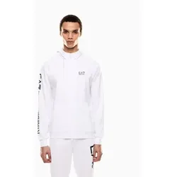 EA7 für Herren. 7M000568_AF13512 Kapuzenpulli Logo Serie weiß (XL), Lässig, Sportlich, Baumwolle, Multisport, Langarm