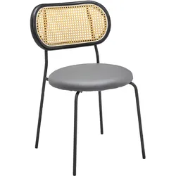 Stuhl Casa Grau Lederlook Gepolstert