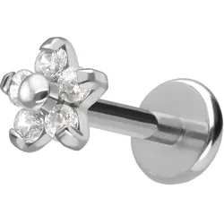 Titan Labret mit Push Fit BLUME MIT 5 KRISTALLEN