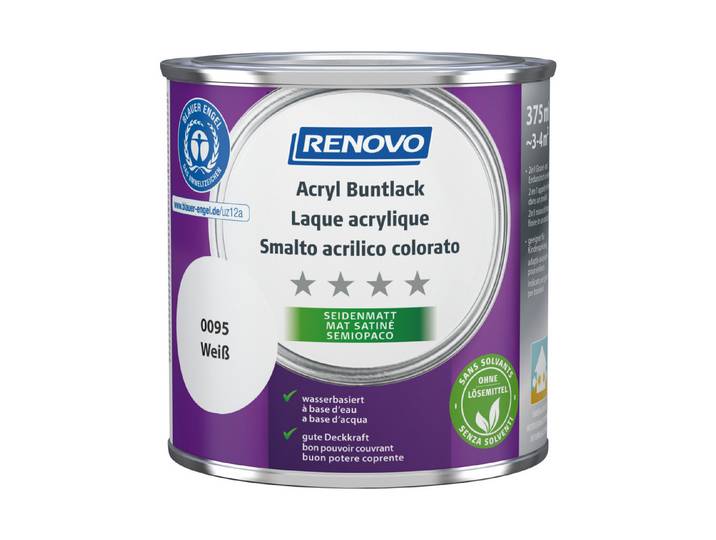 Renovo Acryl Buntlack Weiss Seidenmatt 375 ml