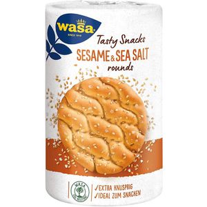 Wasa Knäckebrot Tasty Rounds Weizen, Sesame & Sea Salt, laktosefrei & vegan, 235 g
