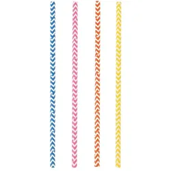 MONOUSO - Papierstrohhalme Gerade Farben Ø8mm 40cm (50 Stück)