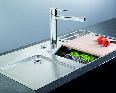Naber, waterstation cubic 980. Einbauspüle, Edelstahl, Becken re. - Einbauspülen