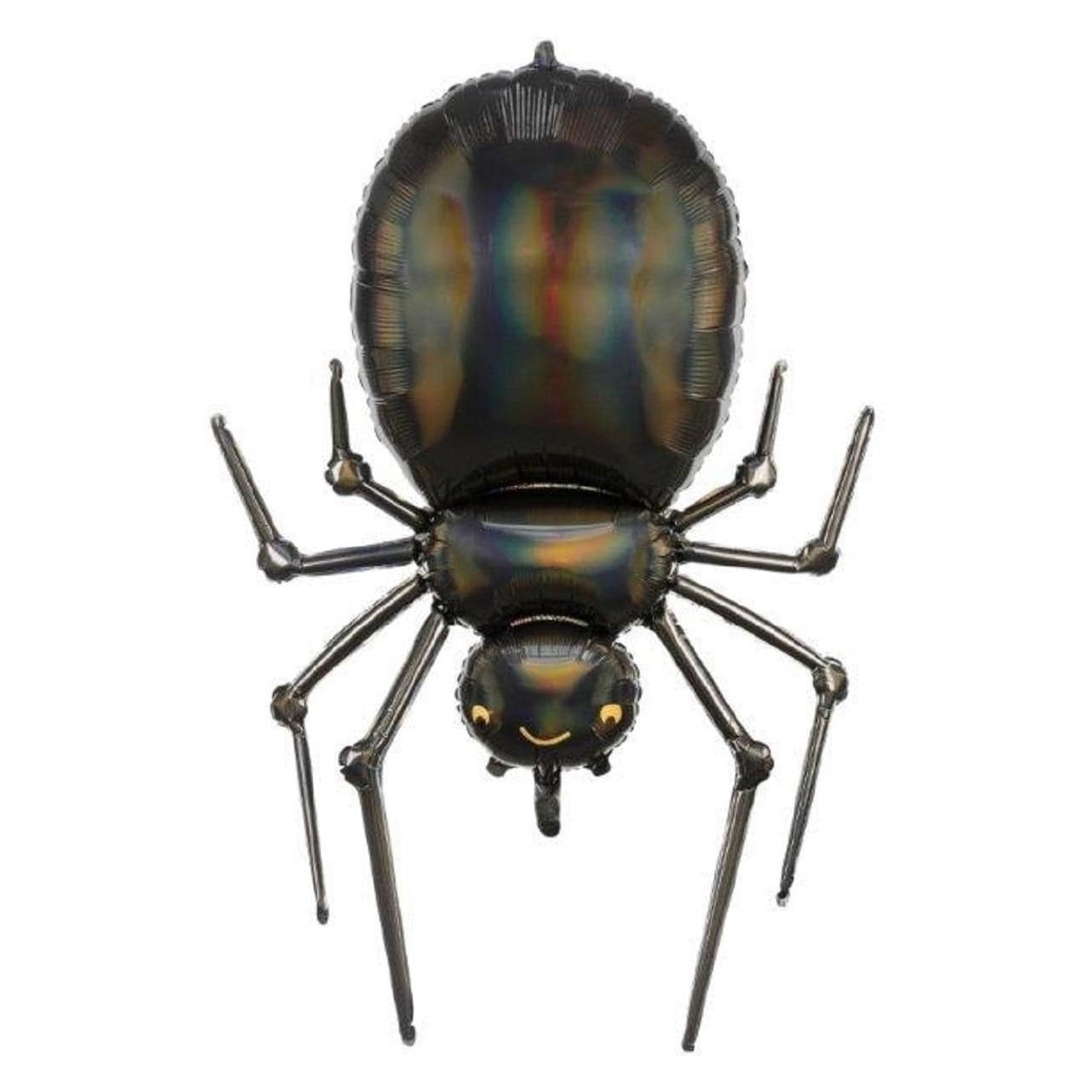 Partydeco Aluminium Ballon Spider Schwarz Irisierend (101cm) (1x) (FB117)