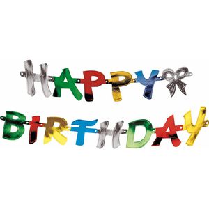 Papstar Girlande 18698 Happy Birthday, 1,4m, Grußkette, Pappe, bunt