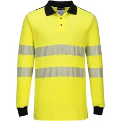 Multinorm Langarm-Poloshirt FR702 WX3 FR - L - gelb/schwarz