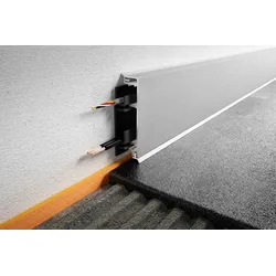 Schlüter Systems DESIGNBASE-CQ-AE Sockelprofilset Aluminium Aluminium natur matt eloxiert Höhe: 80 mm Länge: 2,5 m