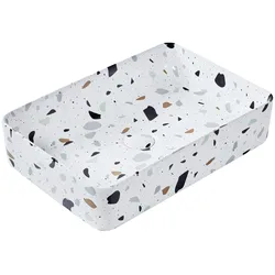 AUFSATZWASCHBECKEN Terrazzo Weiß 61/35 cm Keramik Nules