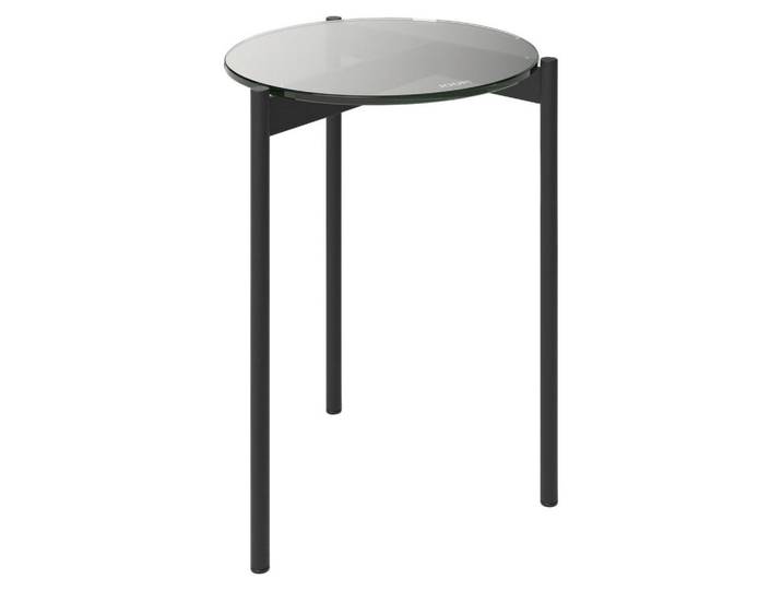 Joop! Beistelltisch, Glas, rund, Rundrohr, 40x55x40 cm, Blauer Engel, Goldenes M, Emas, einfacher Aufbau, Wohnzimmer, Wohnzimmertische, Beistelltische, Beistelltisch Glas